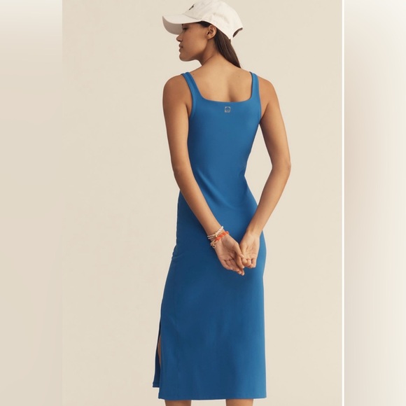 ANTHROPOLOGIE Daily Practices Slim Stretch Ivory Color Midi Dress - Picture 3 of 12